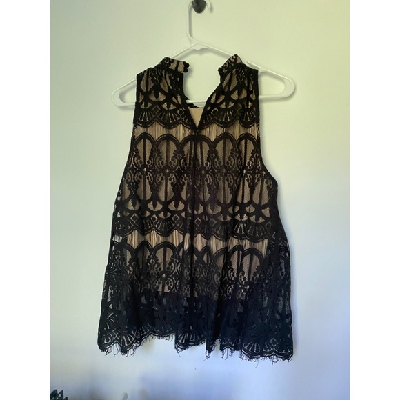 Love, Fire Mock Neck Lace Top - Picture 3 of 4